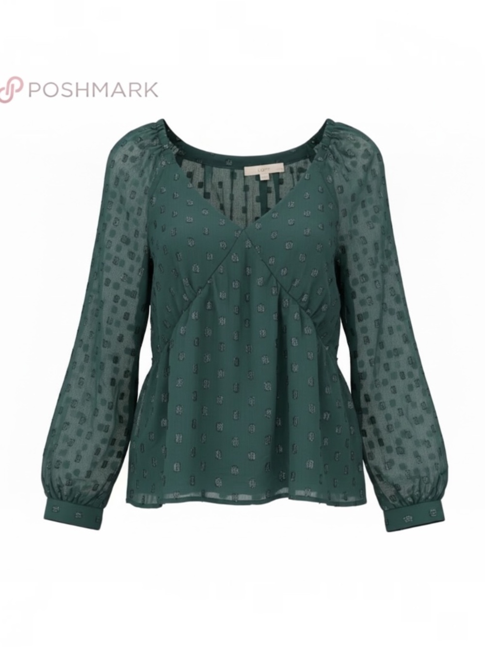 LOFT Petite Shimmer Clip Sweetheart Neck Blouse